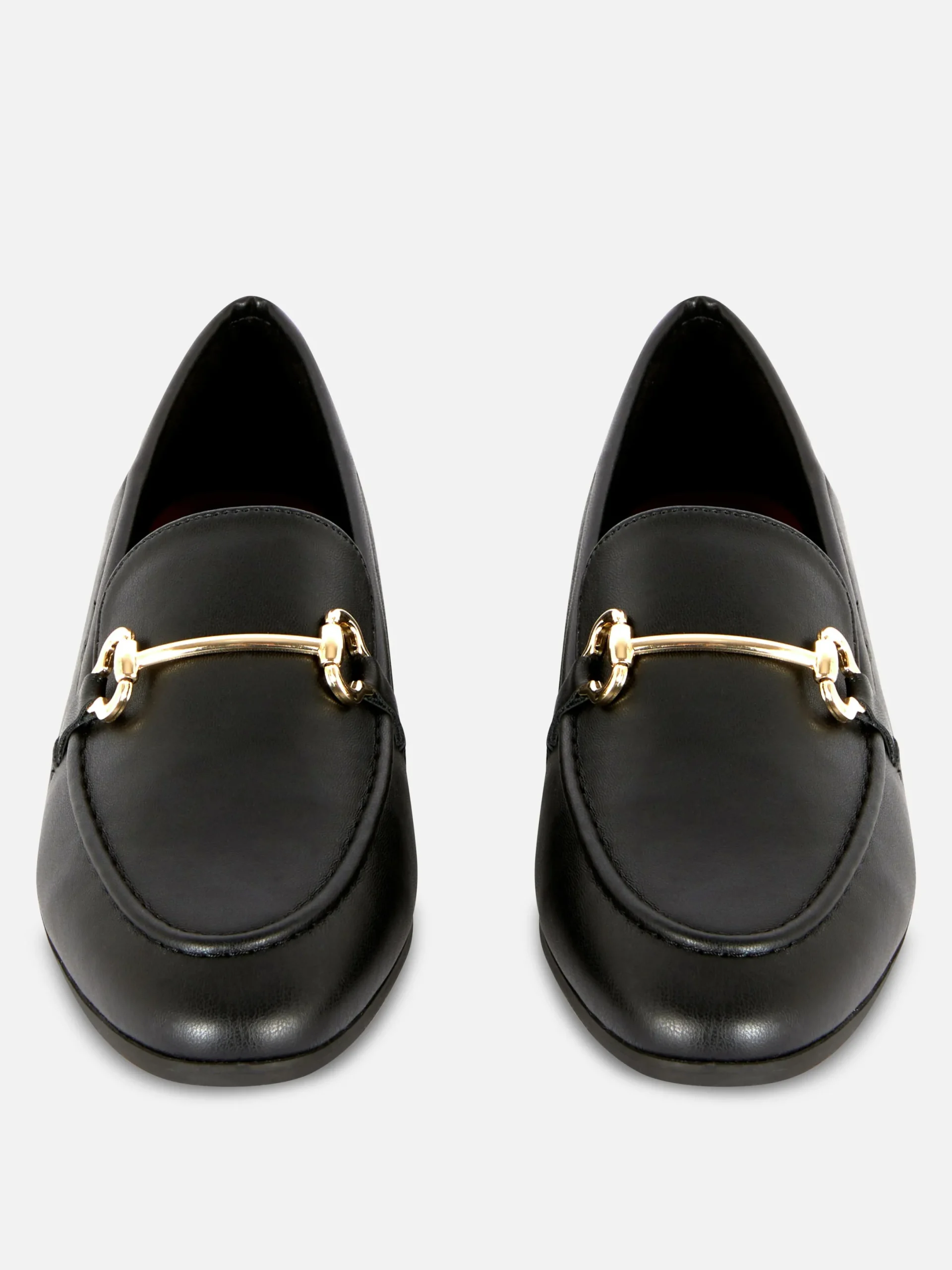 Flache Schuhe|Primark Loafer Aus Kunstleder Mit Schnalle Schwarz