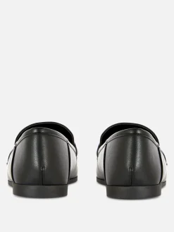 Flache Schuhe|Primark Loafer Aus Kunstleder Mit Schnalle Schwarz