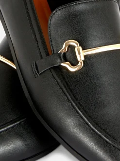 Flache Schuhe|Primark Loafer Aus Kunstleder Mit Schnalle Schwarz