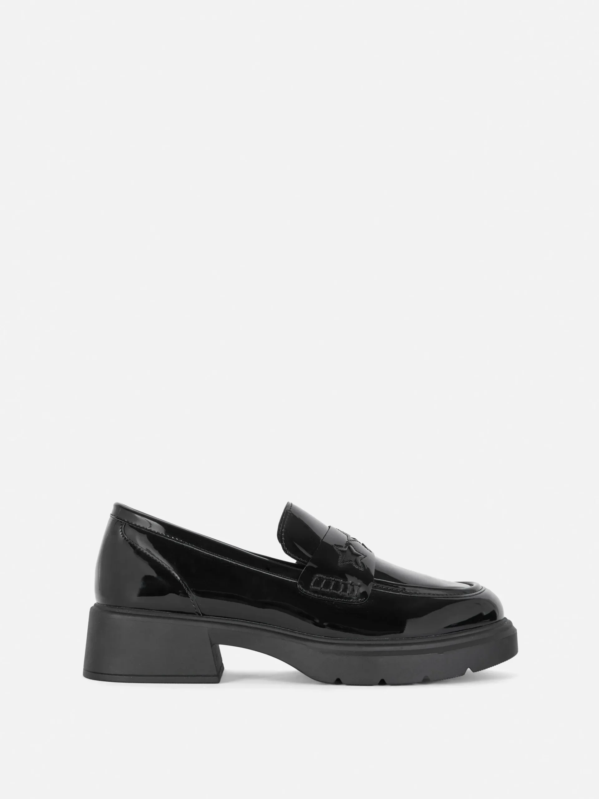 Flache Schuhe|Primark Loafer Mit Dicker Sohle Schwarz