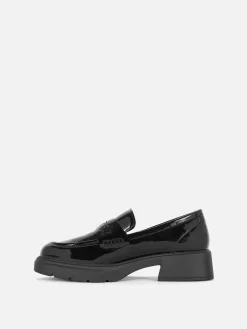 Flache Schuhe|Primark Loafer Mit Dicker Sohle Schwarz