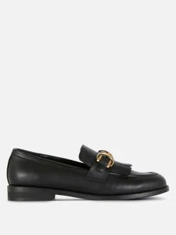 Flache Schuhe|Primark Loafer Mit Fransen Und Schnalle Schwarz