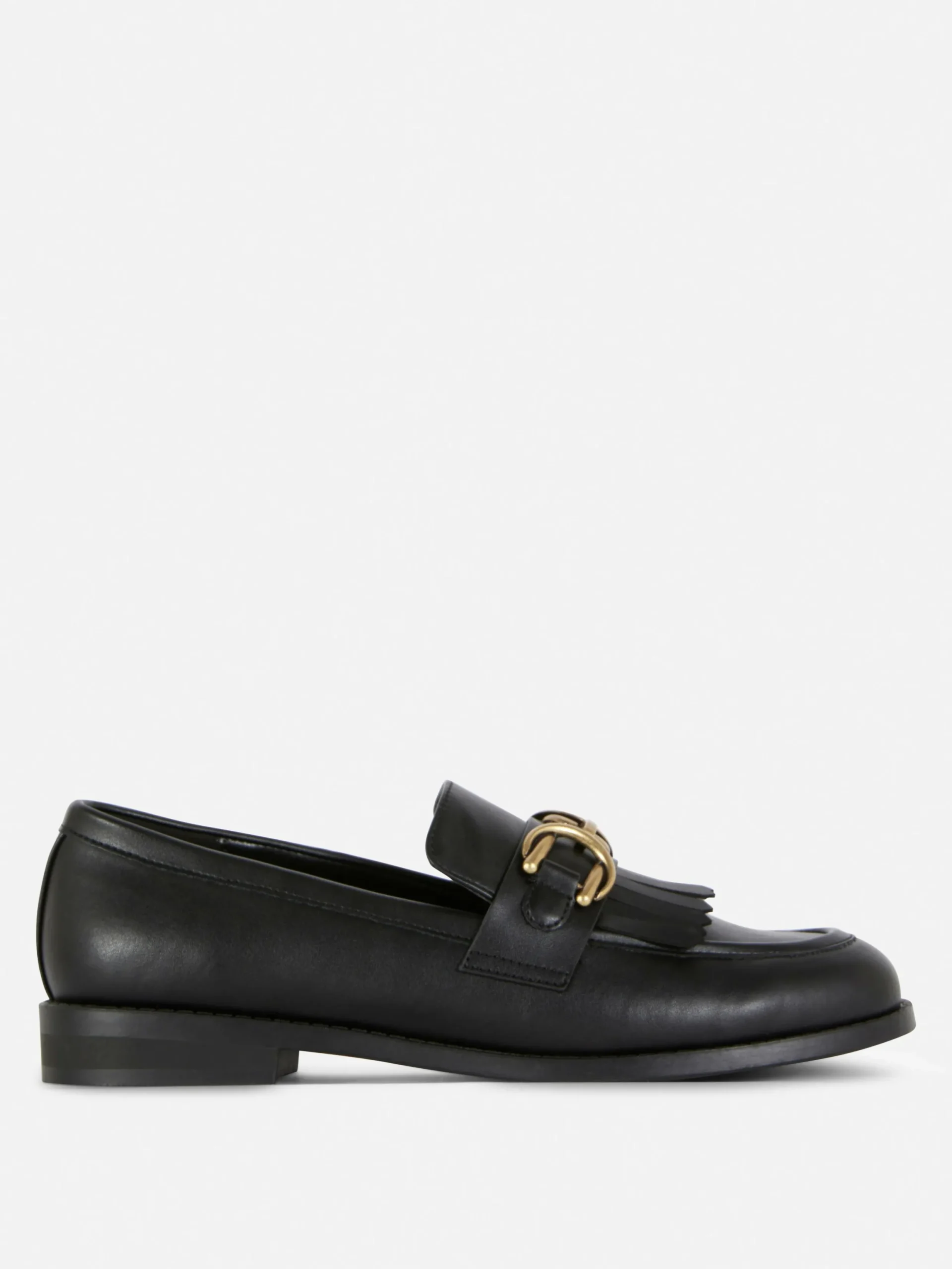 Flache Schuhe|Primark Loafer Mit Fransen Und Schnalle Schwarz