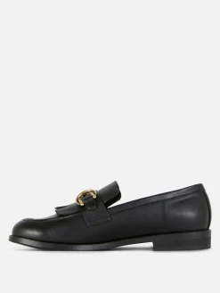 Flache Schuhe|Primark Loafer Mit Fransen Und Schnalle Schwarz