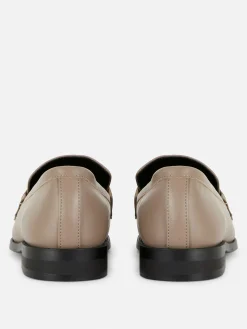 Flache Schuhe|Primark Loafer Mit Fransen Und Schnalle Taupefarben