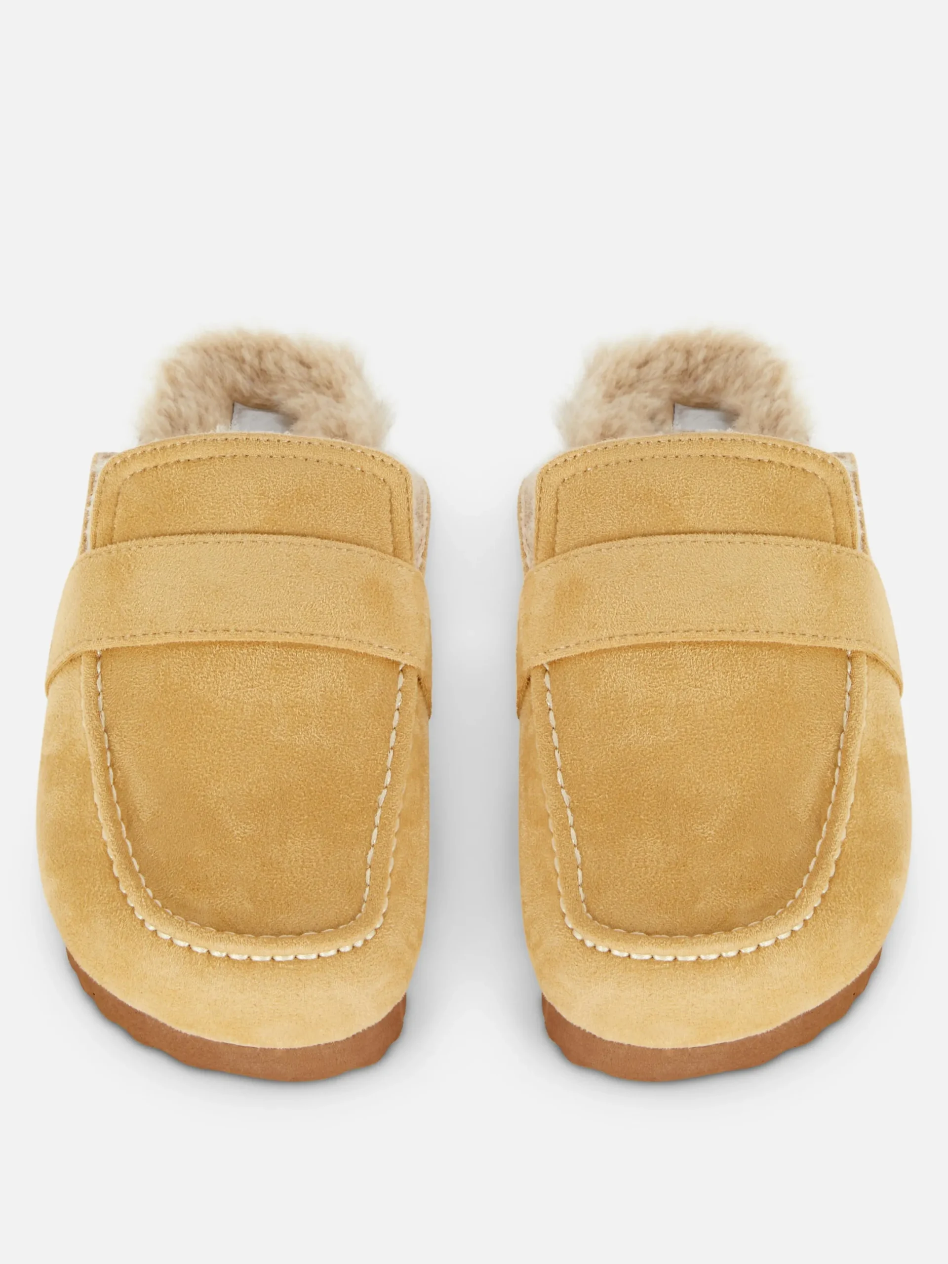 Hausschuhe|Hausschuhe|Primark Loafer Mit Kunstfellfutter Beige