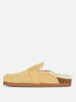 Hausschuhe|Hausschuhe|Primark Loafer Mit Kunstfellfutter Beige