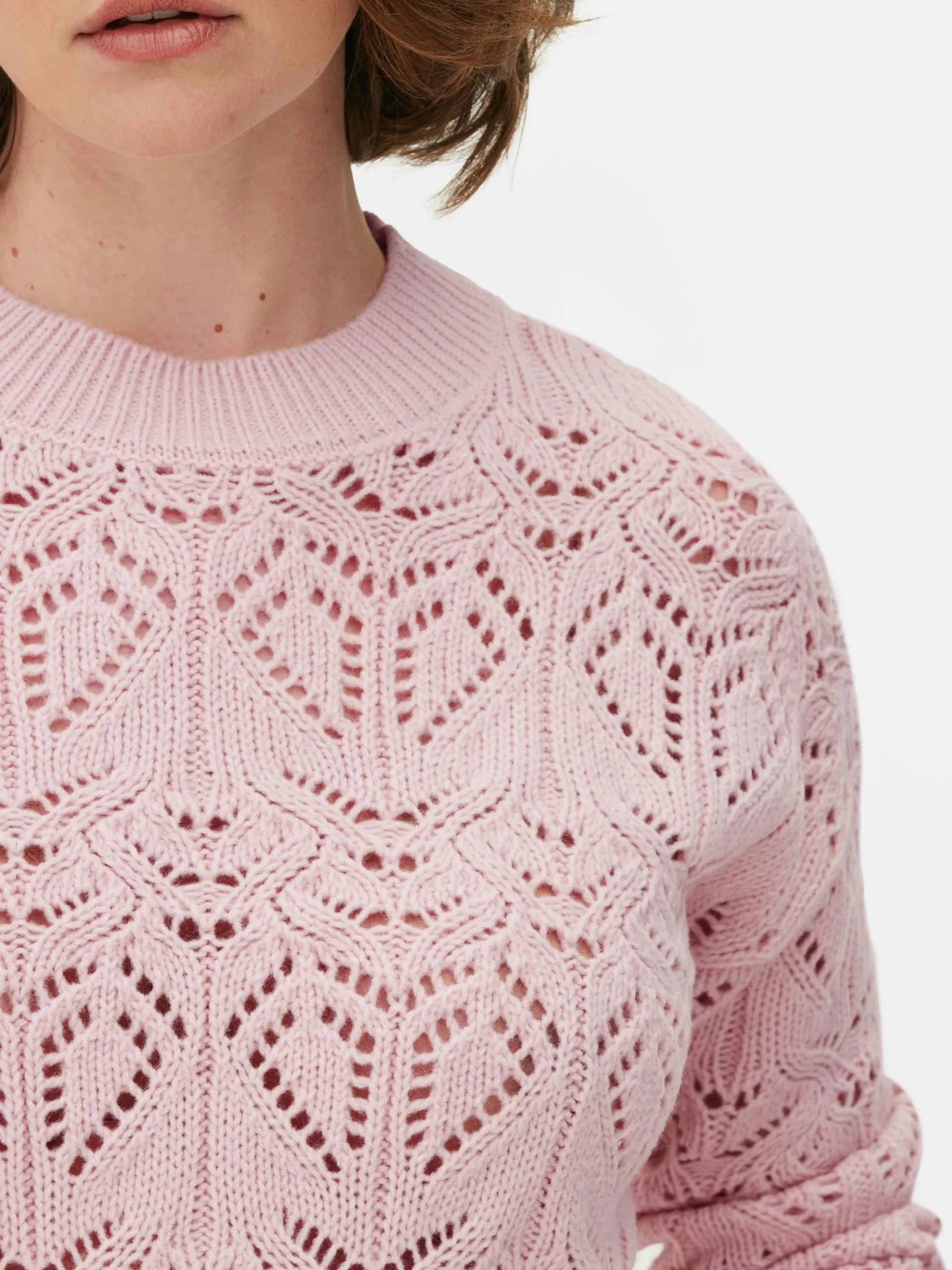 Pullover Und Cardigans|Primark Lochstrickpullover Mit Rundhalsausschnitt Rosa