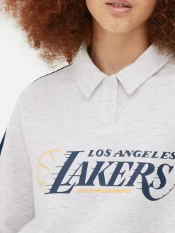 Hoodies Und Sweatshirts|Primark „Los Angeles Lakers“ Polo-Sweatshirt Grau meliert