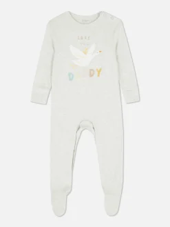 Babygirls Und Strampler|Primark „Love You Daddy“ Schlafanzug Weiß