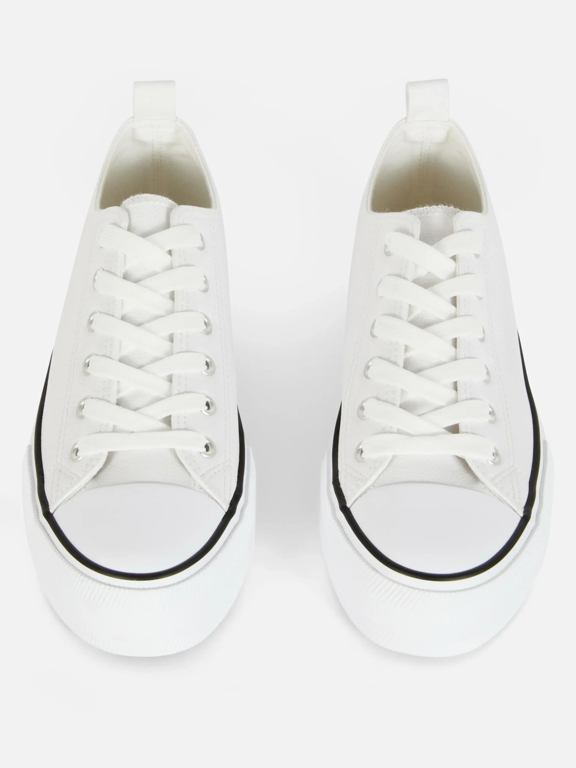 Sneakers|Primark Low-Top Sneakers Aus Kunstleder Mit Plateausohle Weiß