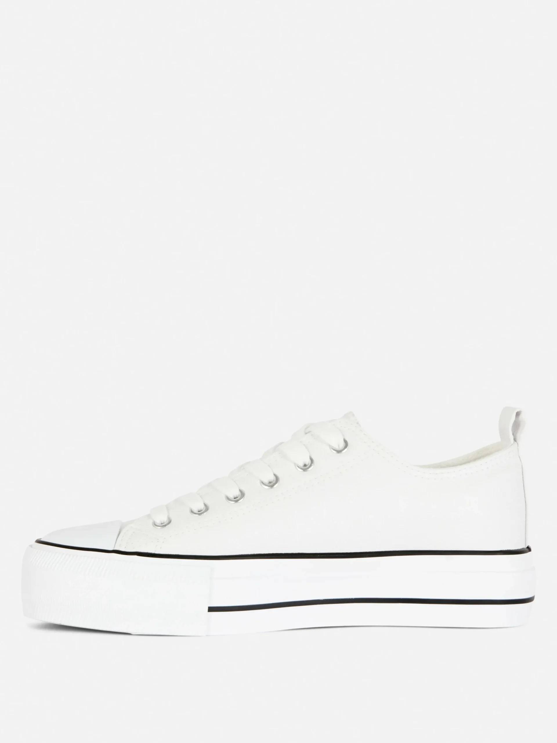Sneakers|Primark Low-Top Sneakers Aus Kunstleder Mit Plateausohle Weiß
