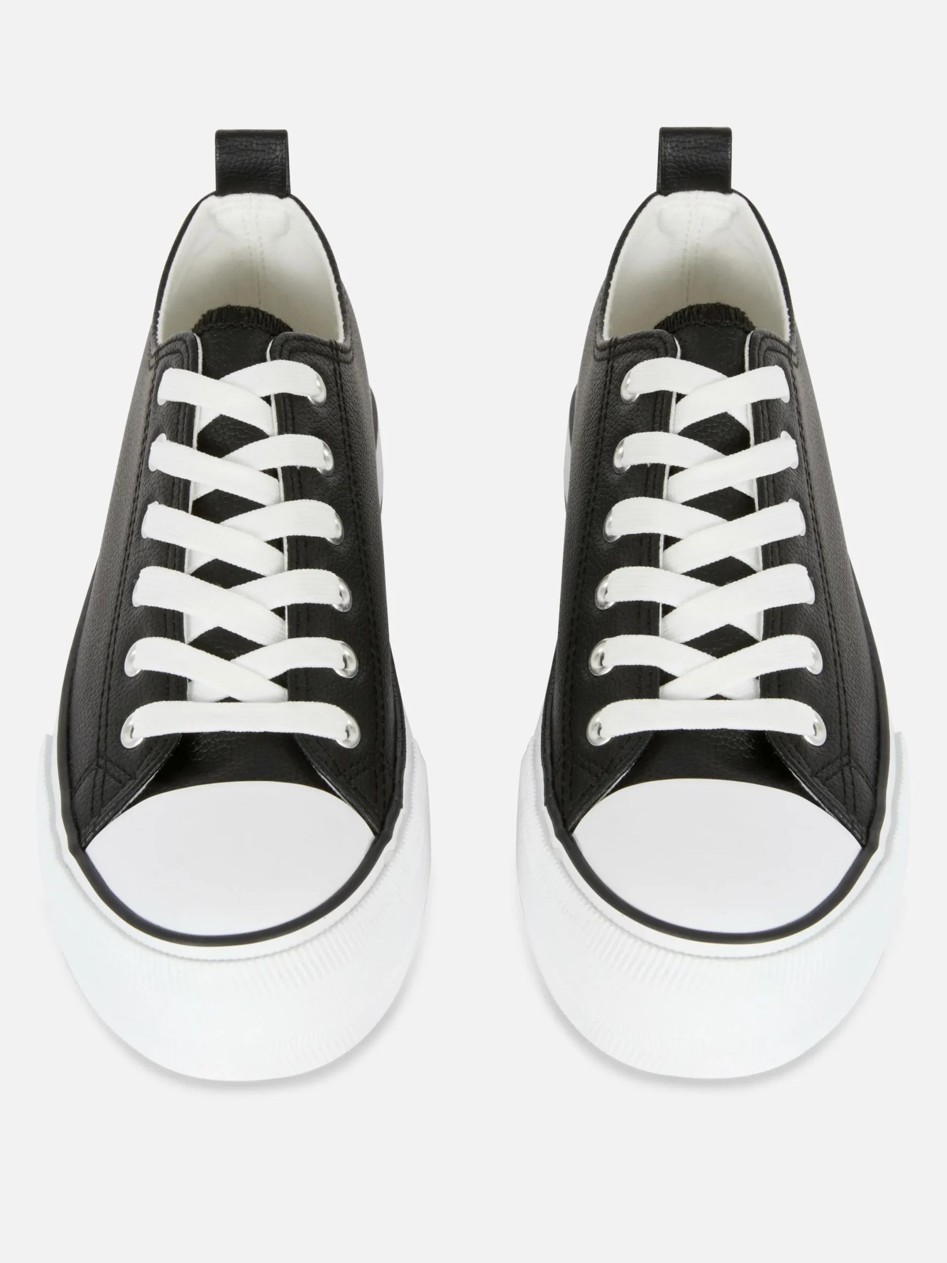 Sneakers|Primark Low-Top Sneakers Aus Kunstleder Mit Plateausohle Schwarz