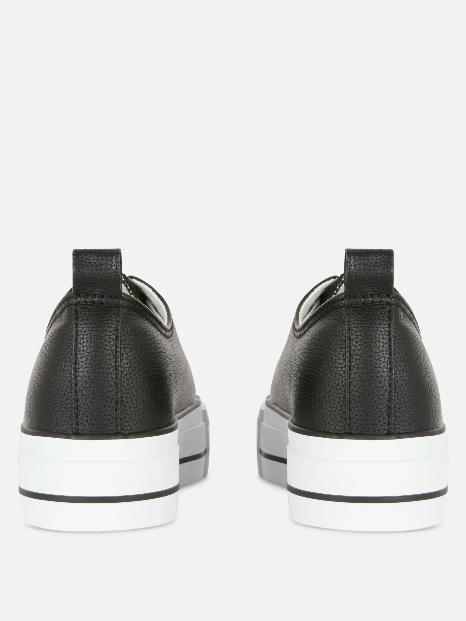 Sneakers|Primark Low-Top Sneakers Aus Kunstleder Mit Plateausohle Schwarz