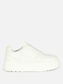 Sneakers|Primark Low-Top-Sneaker Mit Flatform-Sohle Weiß