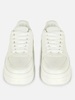 Sneakers|Primark Low-Top-Sneaker Mit Flatform-Sohle Weiß