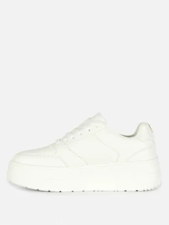 Sneakers|Primark Low-Top-Sneaker Mit Flatform-Sohle Weiß