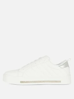 Sneakers|Primark Low-Top-Sneaker Mit Strasssteinen-Detail Weiß