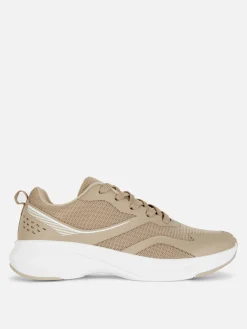 Sneakers|Primark Low-Top-Sneakers Aus Netzstoff Mokkafarben