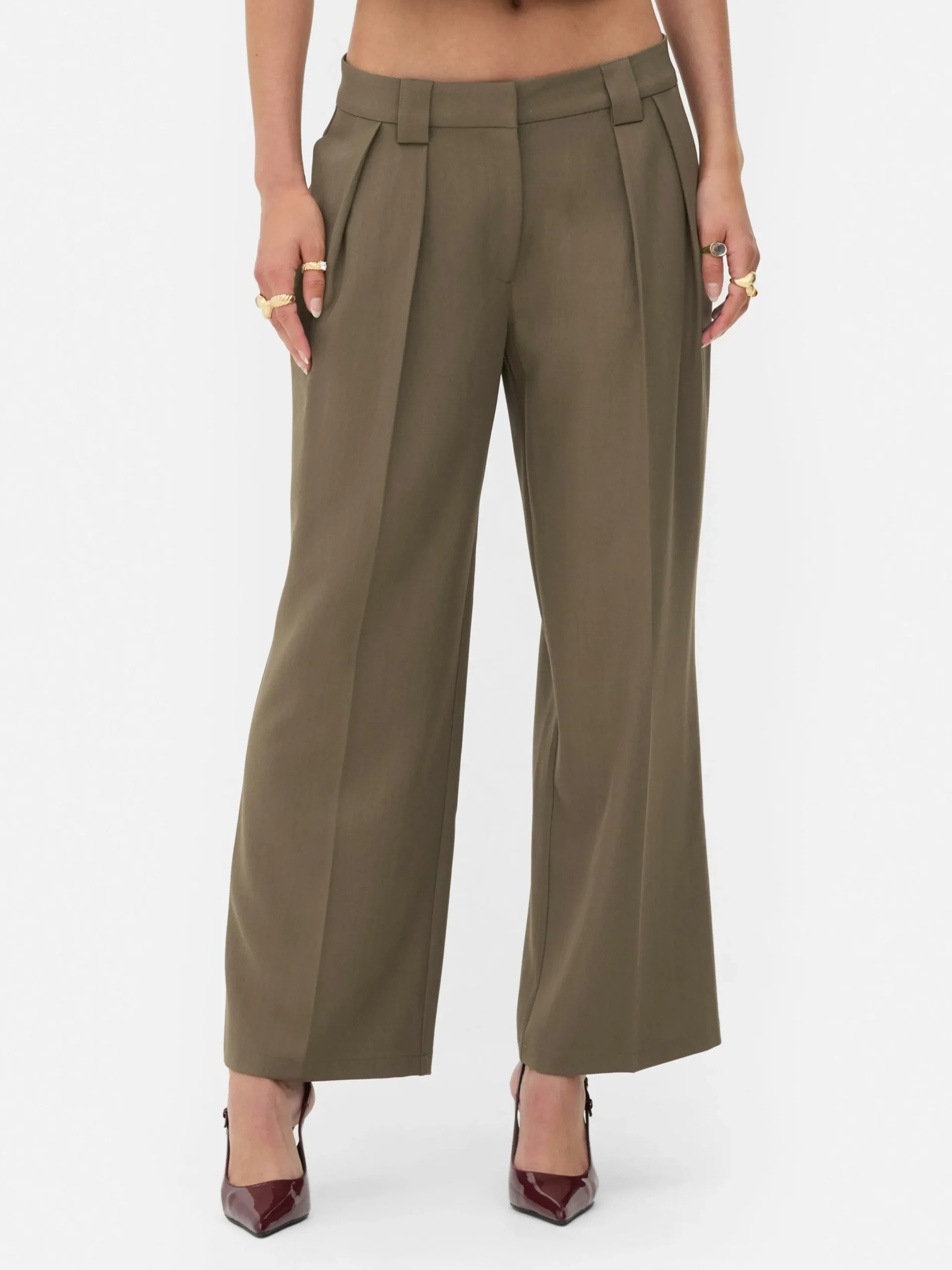 Hosen Und Leggings|Primark Lässige, Plissierte „Rita Ora“ Hose Mit Weitem Bein Braun