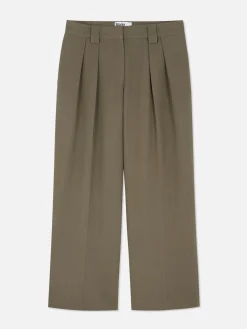 Hosen Und Leggings|Primark Lässige, Plissierte „Rita Ora“ Hose Mit Weitem Bein Braun