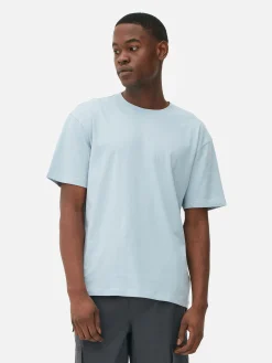 Tops Und T-Shirts|Primark Lässiges Baumwoll-T-Shirt Hellblau