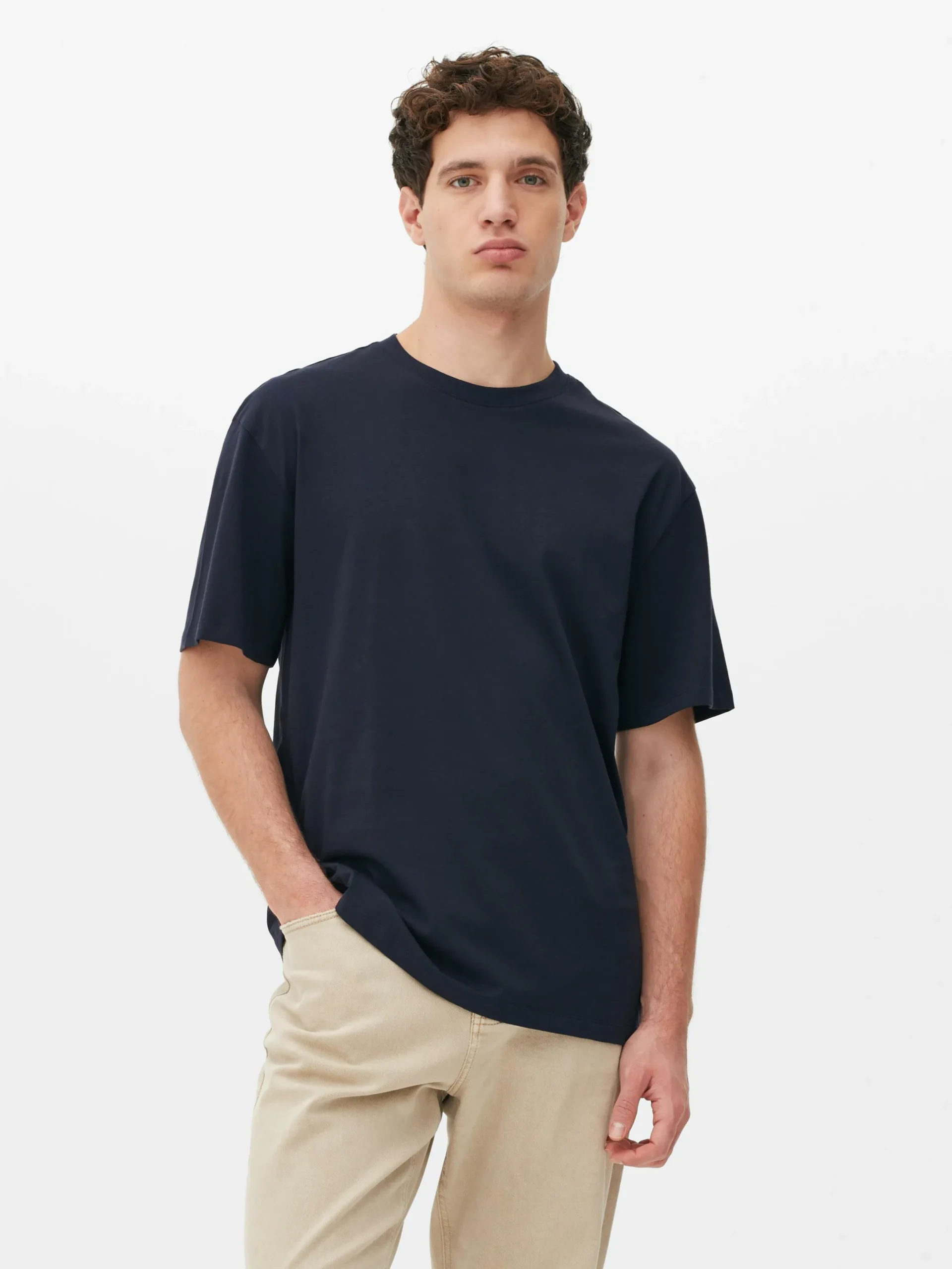 Tops Und T-Shirts|Primark Lässiges Baumwoll-T-Shirt Marineblau