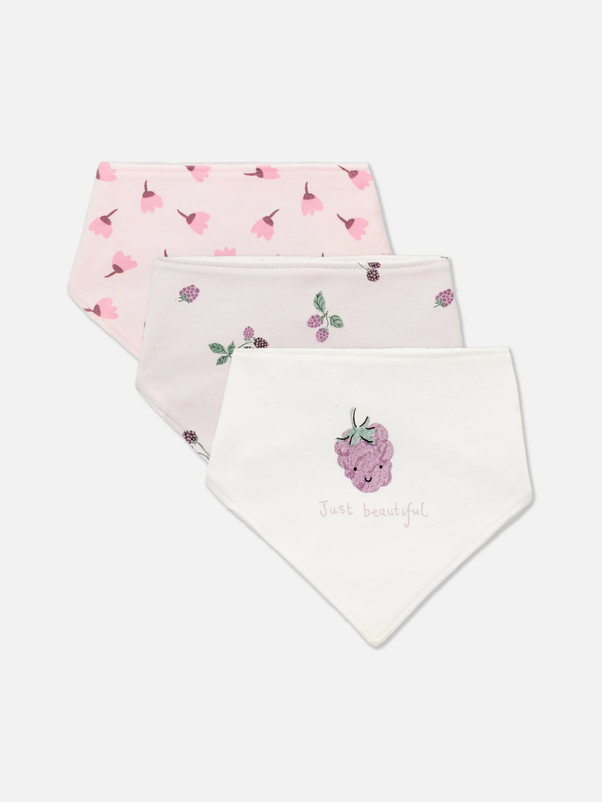 Füttern Und Abstillen|Primark Lätzchen Mit Beeren-Grafik, 3er-Pack Rosa