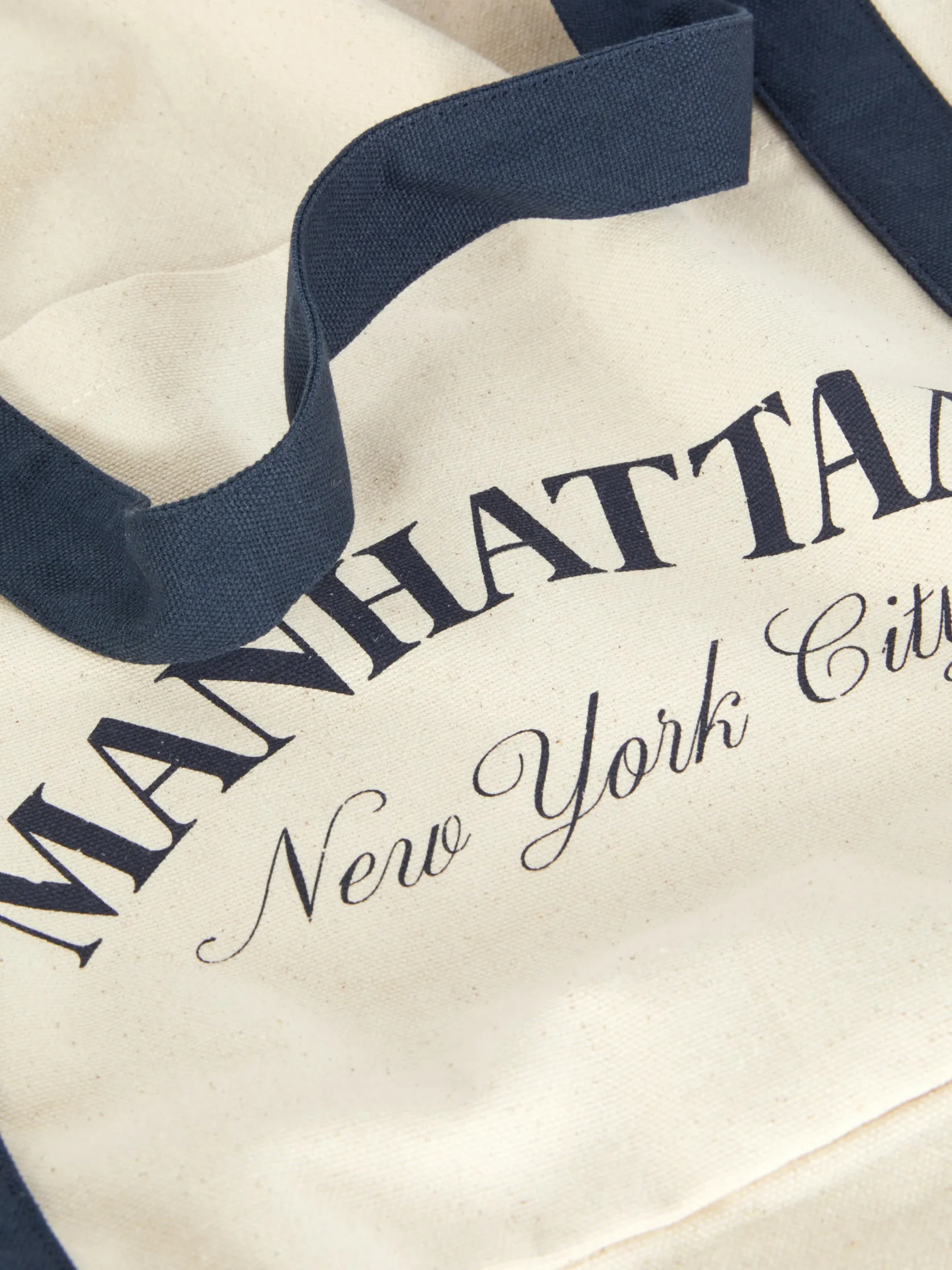 Taschen Und Portemonnaies|Primark „Manhattan“ Canvas-Tragetasche Im Oversized-Look Ecrufarben