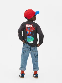 Tops Und T-Shirts|Primark „Marvel Avengers“ Langarmshirt Mit Grafik Anthrazitfarben