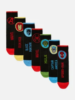Socken|Primark „Marvel Avengers“ Söckchen, 7er-Pack Schwarz