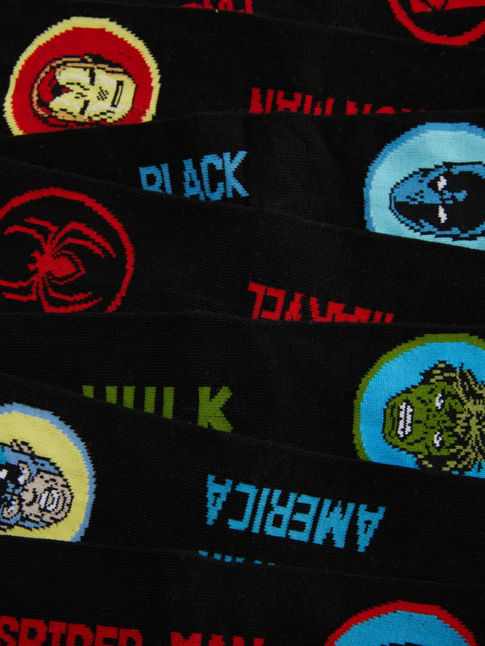 Socken|Primark „Marvel Avengers“ Söckchen, 7er-Pack Schwarz