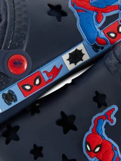 Sandalen Und Flipflops|Primark „Marvel Spider-Man“ Clogs Mit Kunstfell Marineblau