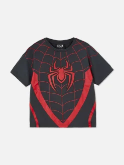 Tops Und T-Shirts|Primark „Marvel Spider-Man Netz“ T-Shirt Schwarz