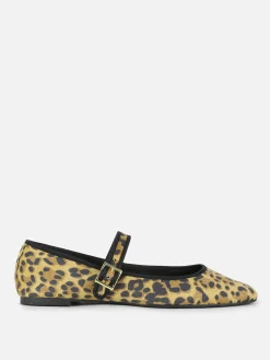 Flache Schuhe|Primark Mary Jane Ballerinas Mit Leopardenmuster Multi