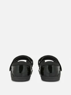 Flache Schuhe|Primark Mary Janes In Lack-Optik Mit Glitzerndem Einhorn Schwarz