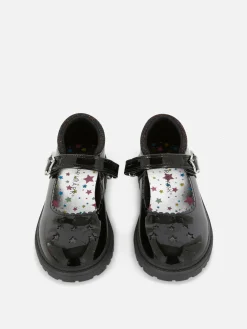 Flache Schuhe|Primark Mary Janes Mit Glitzerstern Schwarz