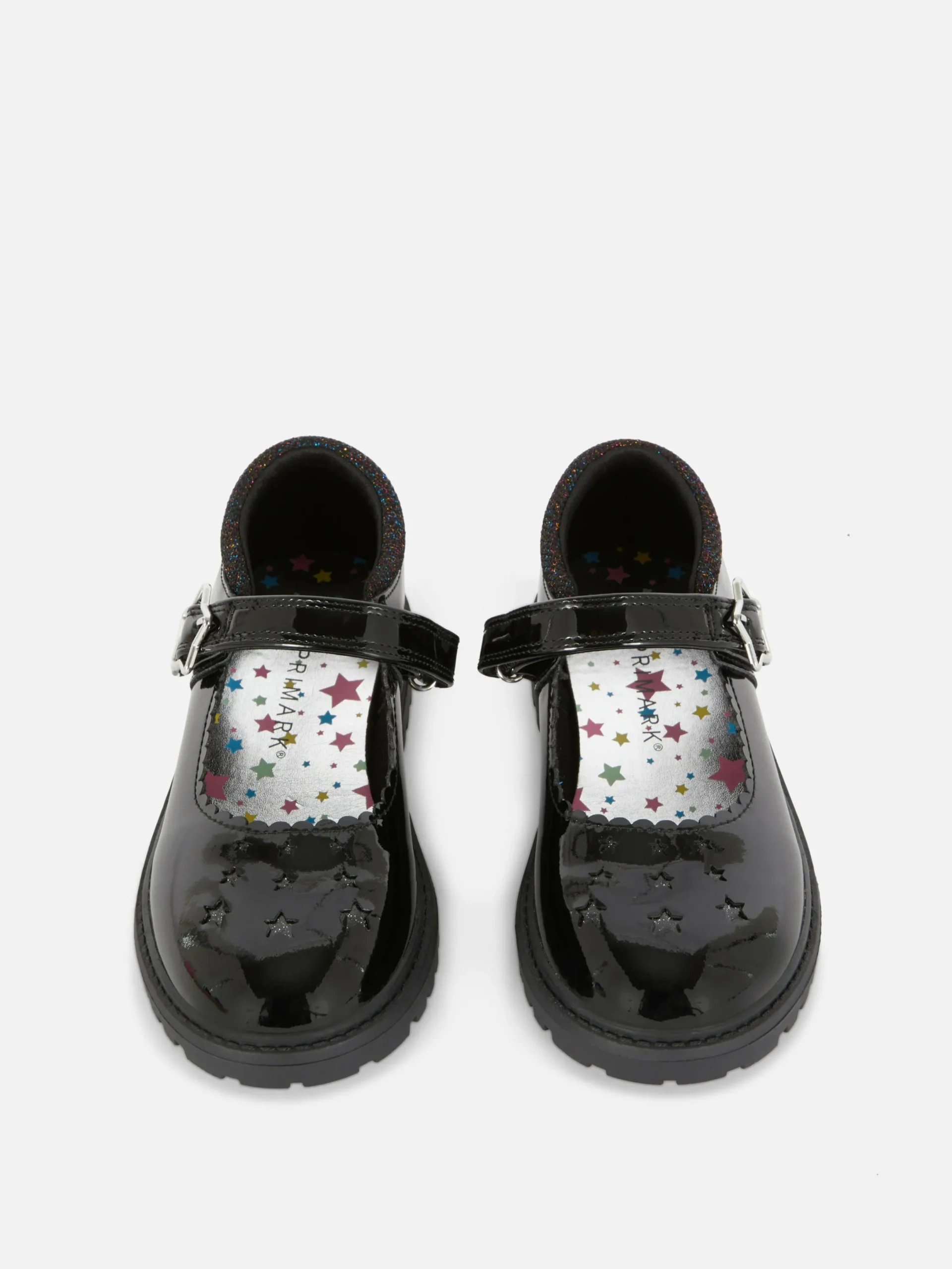 Flache Schuhe|Primark Mary Janes Mit Glitzerstern Schwarz