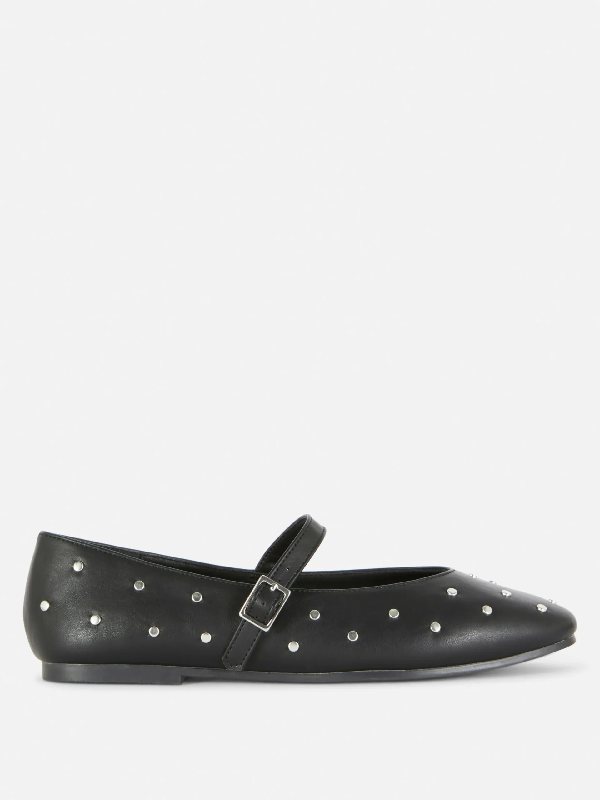 Flache Schuhe|Primark Mary Janes Mit Nieten Schwarz