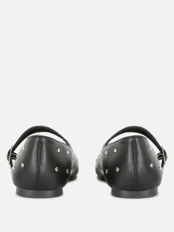 Flache Schuhe|Primark Mary Janes Mit Nieten Schwarz
