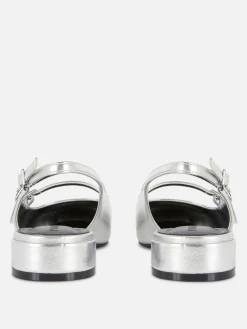 Flache Schuhe|Primark Mary Janes Mit Slingback Und Doppeltem Riemchen Silber