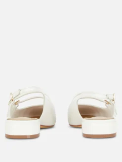 Flache Schuhe|Primark Mary Janes Mit Slingback Und Doppeltem Riemchen Weiß