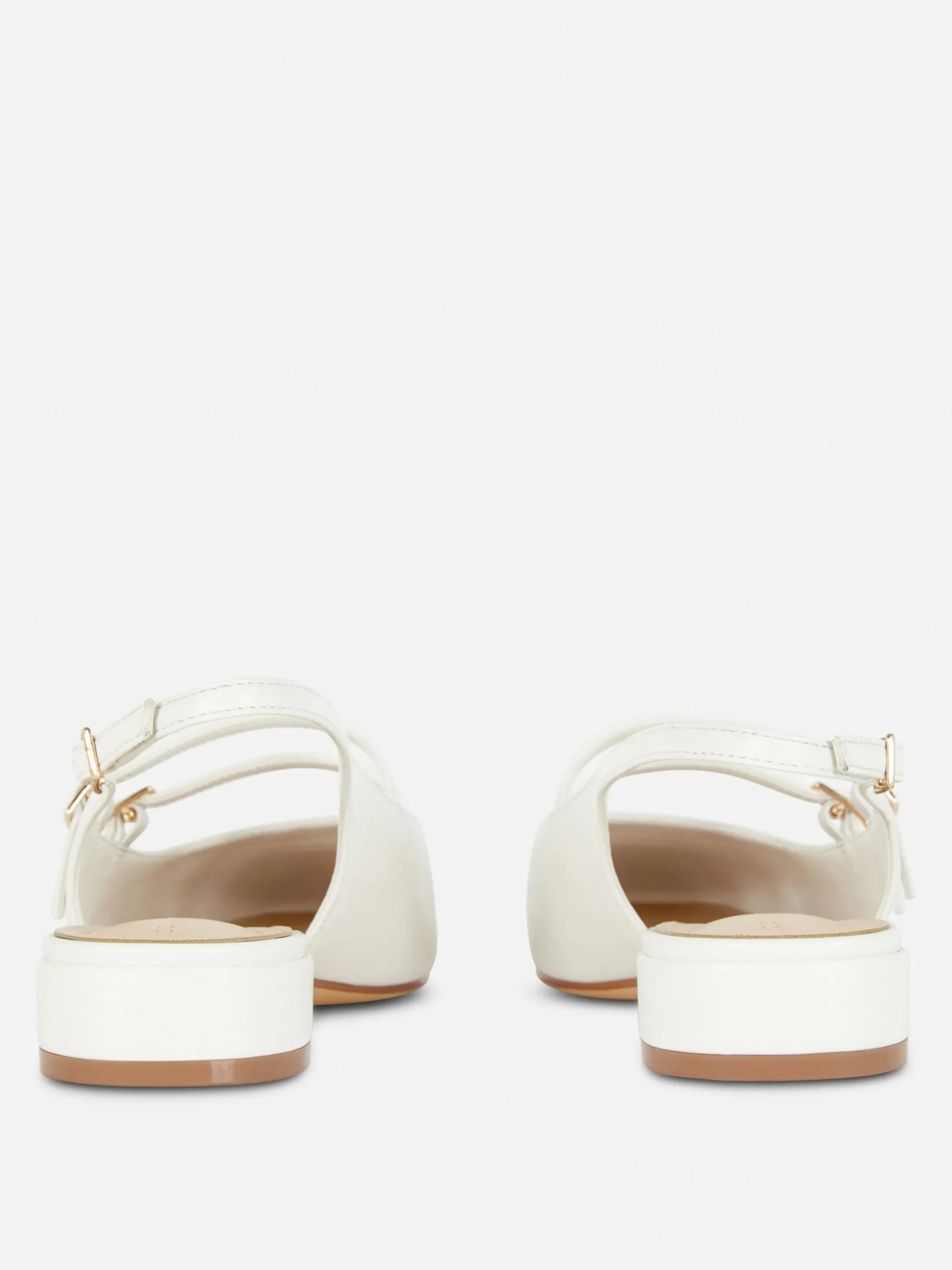 Flache Schuhe|Primark Mary Janes Mit Slingback Und Doppeltem Riemchen Weiß