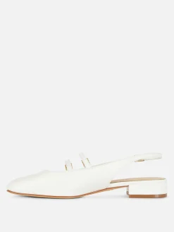 Flache Schuhe|Primark Mary Janes Mit Slingback Und Doppeltem Riemchen Weiß
