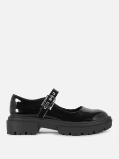 Flache Schuhe|Primark Mary-Jane-Schuhe Mit Dicker Sohle Schwarz