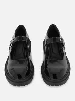 Flache Schuhe|Primark Mary-Jane-Schuhe Mit Dicker Sohle Schwarz