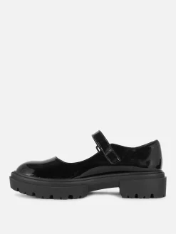 Flache Schuhe|Primark Mary-Jane-Schuhe Mit Dicker Sohle Schwarz