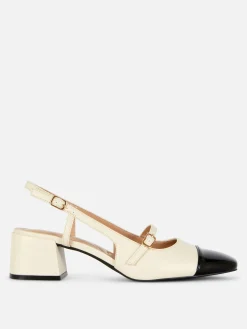 Heels|Primark Mary-Jane-Slingbacks Mit Blockabsatz Ecrufarben