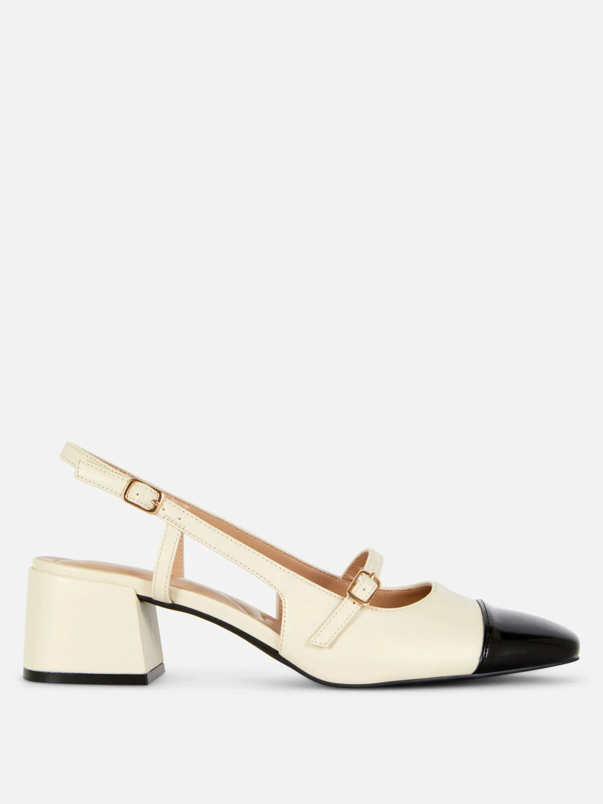 Heels|Primark Mary-Jane-Slingbacks Mit Blockabsatz Ecrufarben