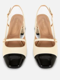 Heels|Primark Mary-Jane-Slingbacks Mit Blockabsatz Ecrufarben